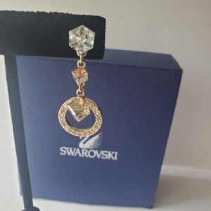 Authentic Swarovski geometric dangle stud earrings
